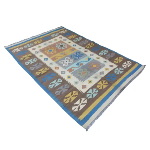 Modern Burly Wood Kilim Rug - Image 4