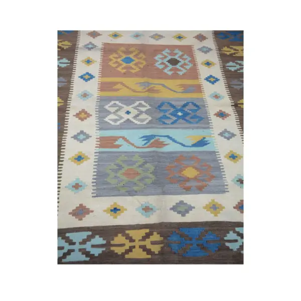 Modern Burly Wood Kilim Rug - Image 5