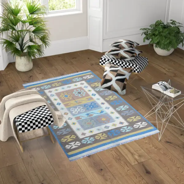 Modern Burly Wood Kilim Rug
