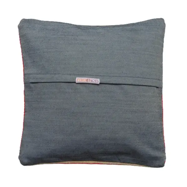 Embroidered Woolen Jet Grey Cushion Cover - Image 4