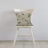 Embroidered Woolen Jet Grey Cushion Cover