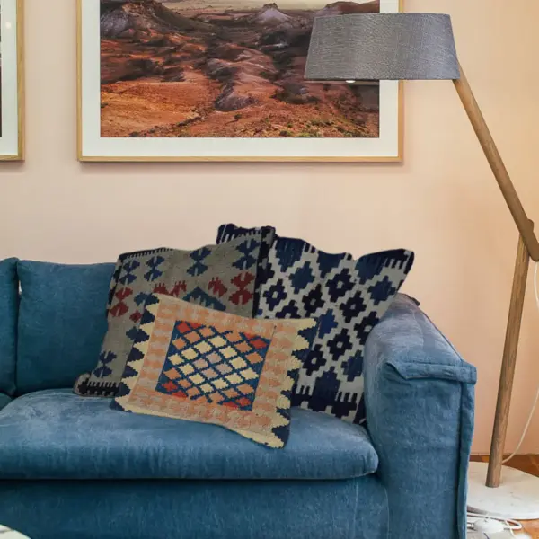 Kilim Handwoven Cement Cushion Cover