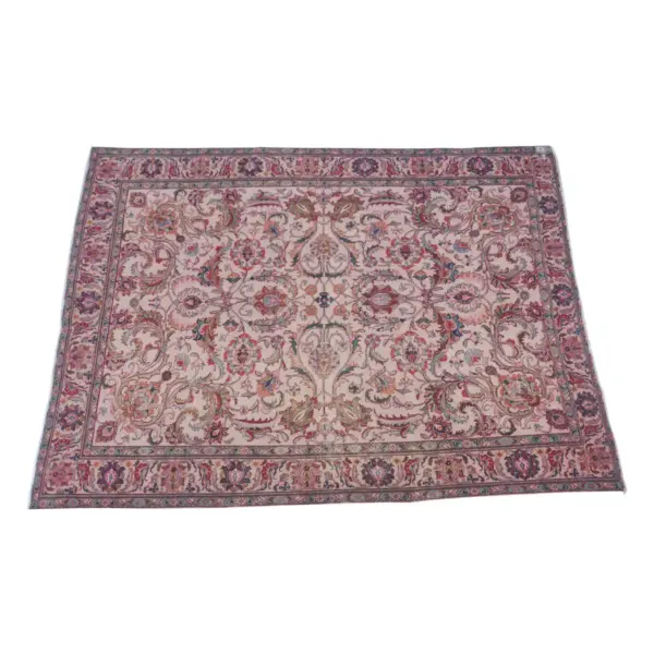 Overdyed Vintage Pink Oriental Rug - Image 2