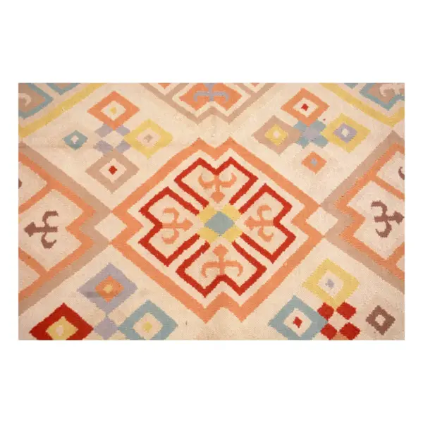 Vintage Handwoven Champagne kilim Rug - Image 5
