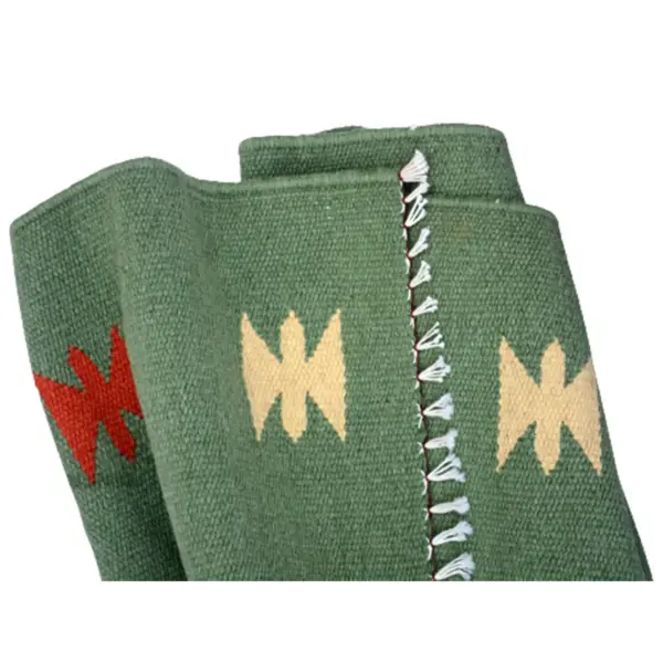 Vintage Handwoven Glade Green Kilim Rug - Image 4