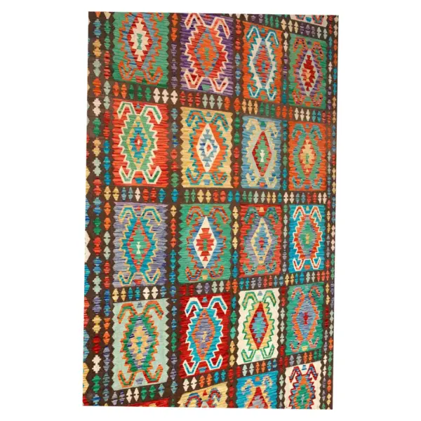 Handmade Multicolor Chobi Kilim Rug - Image 4