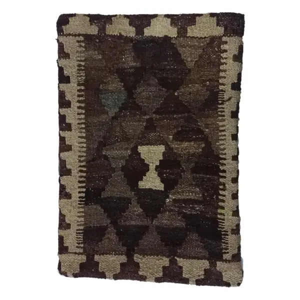 Kilim Handwoven Woody Brown Cushion Cover - Image 2