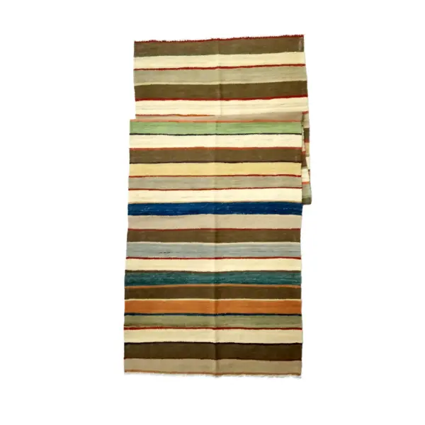 Handmade Double Spanish Strip Kilim Runner - Image 2