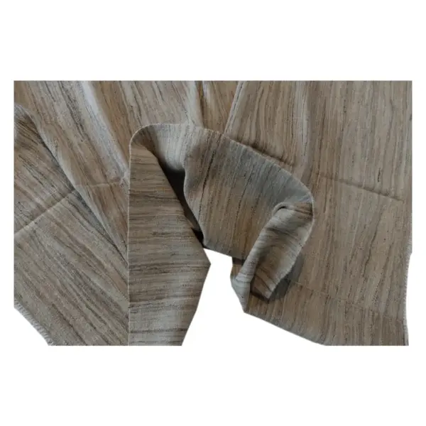 Scandi Handwoven Khaki Kilim Rug - Image 3