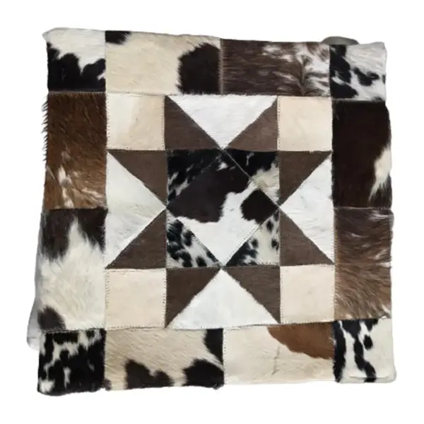 Cowhide Leather Soft Amber Cushion Cover - Image 2