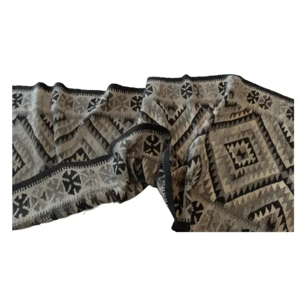 Geometric Handmade Brown Kilim Runner - Image 3
