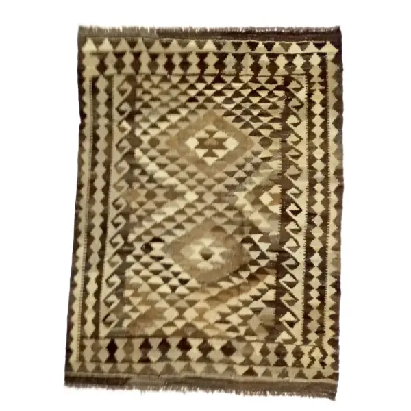 Rectangular Gold Sand Kilim Rugs - Image 6