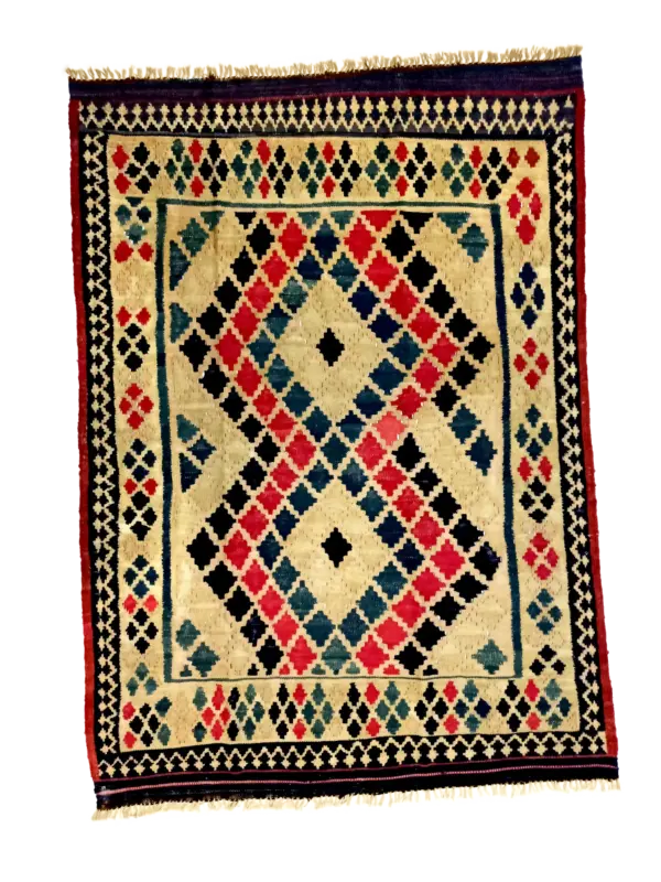 Rectangular Gold Sand Kilim Rugs - Image 2