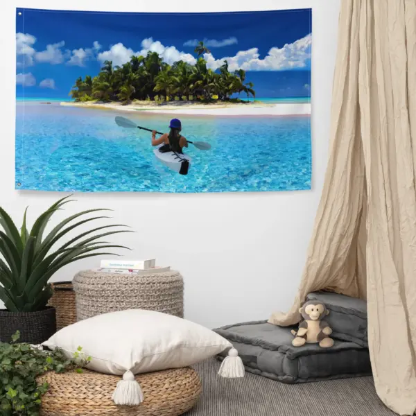 Women in Boat Flag Tapestry wall hanging - Image 4