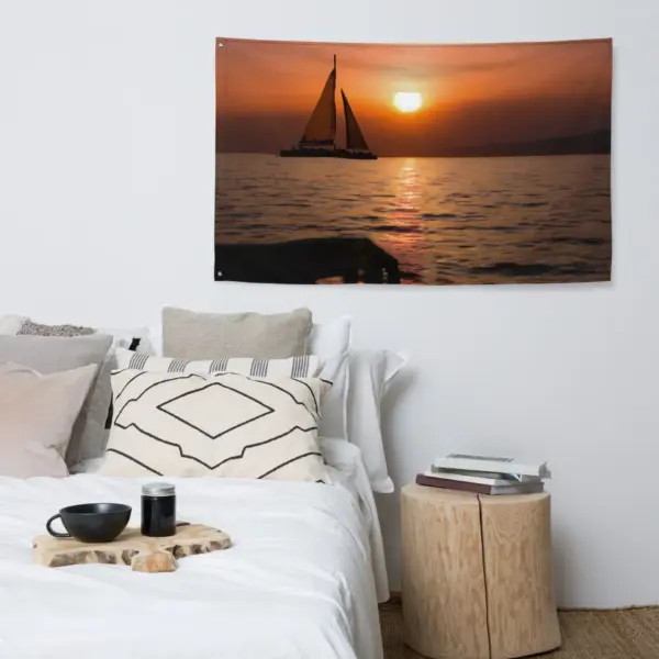 Sunrise Ship Flag Tapestry wall hanging - Image 5