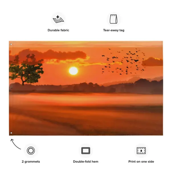 Sunset Brids Flag Tapestry wall hanging - Image 3