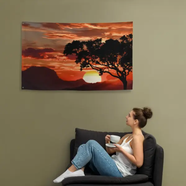 Sunset Flag Tapestry wall hanging - Image 4