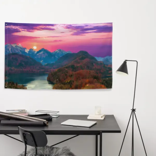 Tree and Sunset Flag Tapestry wall hanging - Image 3