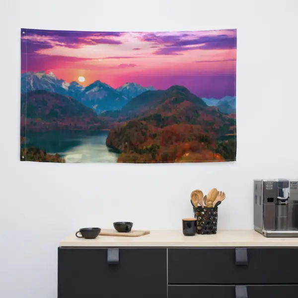 Tree and Sunset Flag Tapestry wall hanging - Image 5