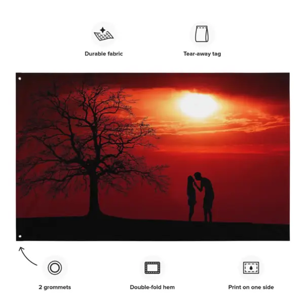 Couple Love Flag Tapestry wall hanging - Image 2