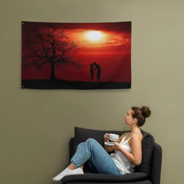 Couple Love Flag Tapestry wall hanging - Image 3