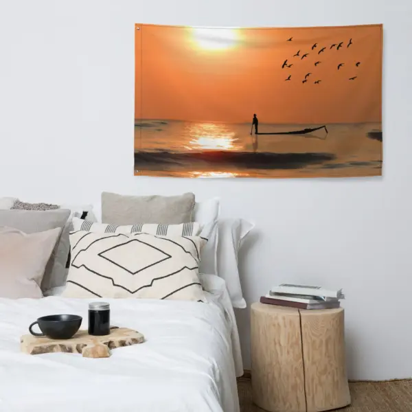 Fisherman in Sea Flag Tapestry wall hanging - Image 5