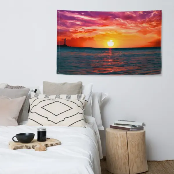 Glimmering Sunrise Flag Tapestry wall hanging - Image 6