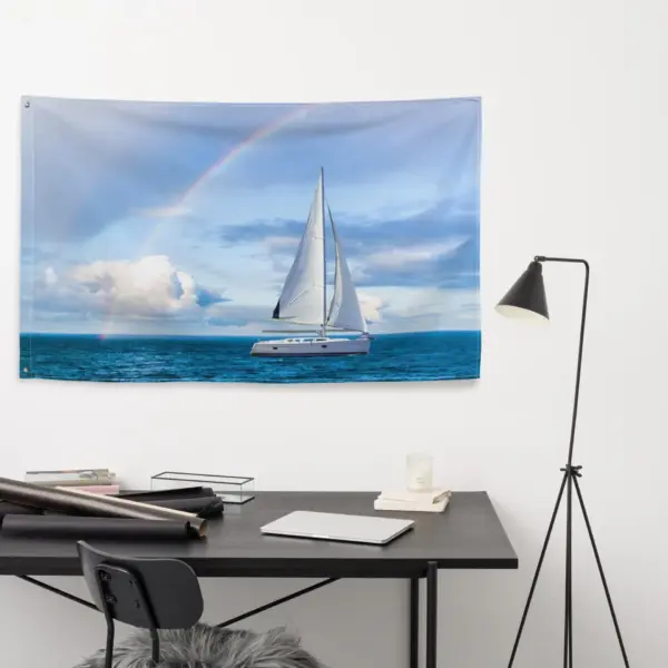 Rainbow Sailing Ship Flag - Image 2