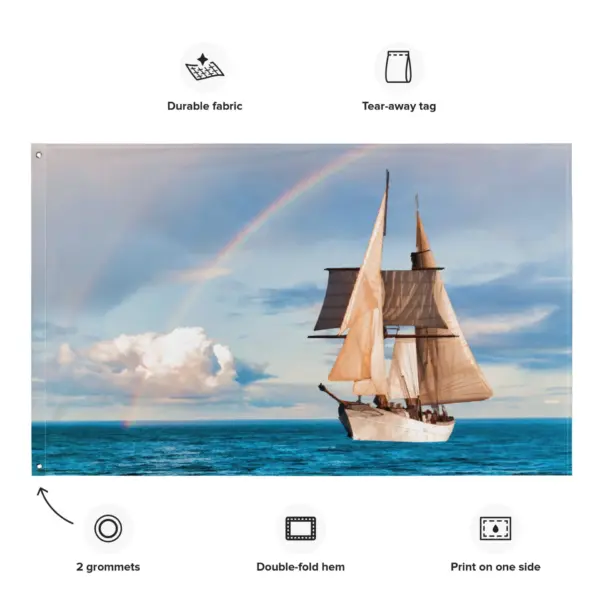 Sailing Ship Rainbow Flag - Image 2