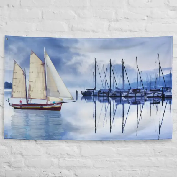 Sailing Ship Blue Flag - Image 3