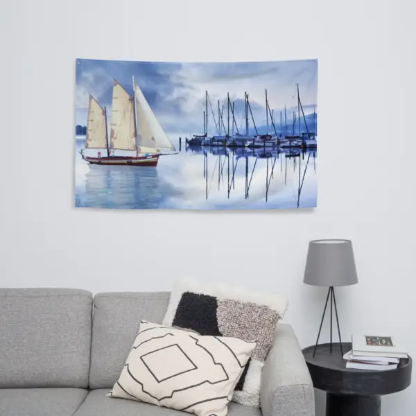 Sailing Ship Blue Flag - Image 4
