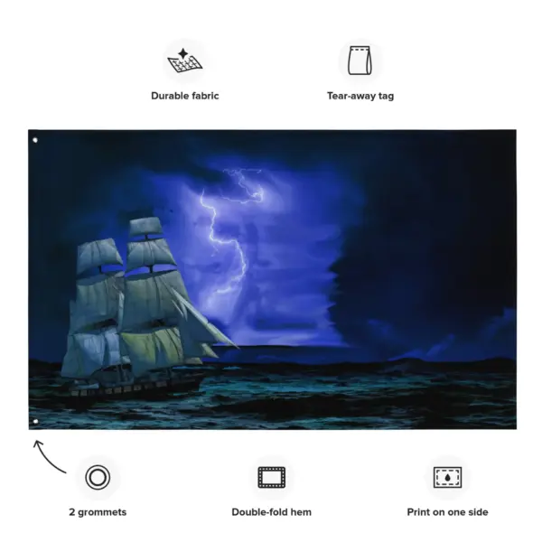 Sailing Ship Lightning Flag - Image 2