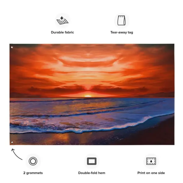 Beach Sunrise Flag - Image 2