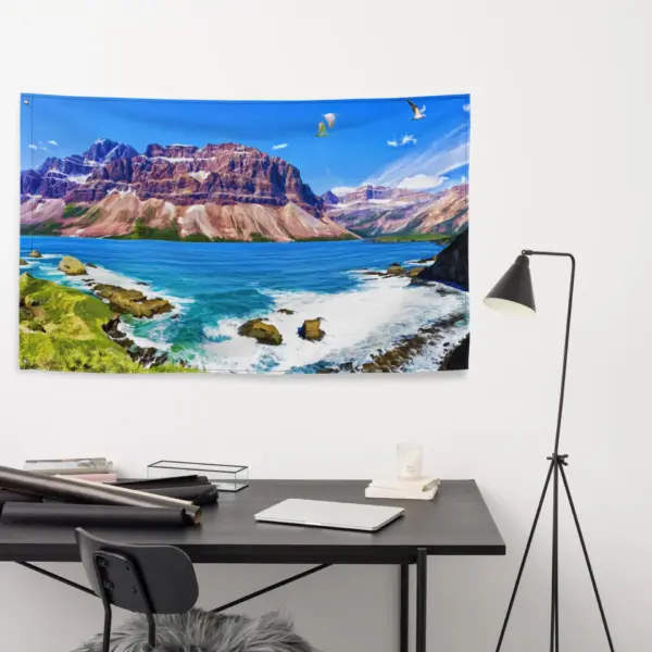 Mountain Beach Painting Flag - Image 5