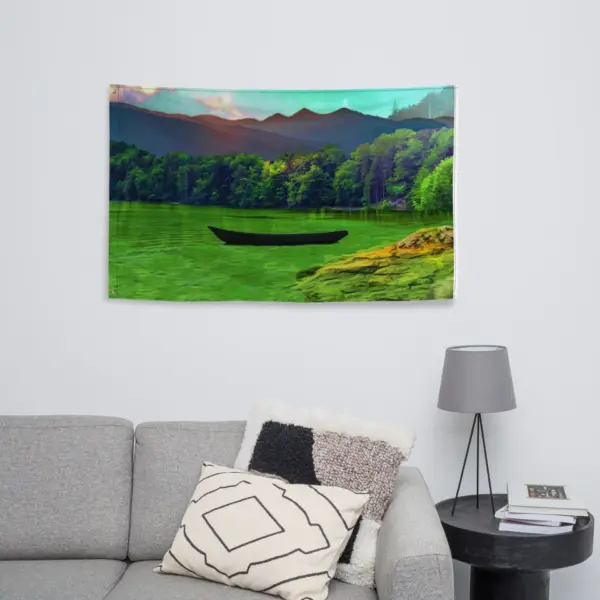 Lake Painting Flag Tapestry - Image 6
