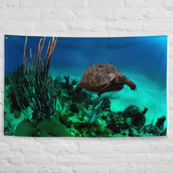Turtle Artwork Flag Tapestry - Image 5