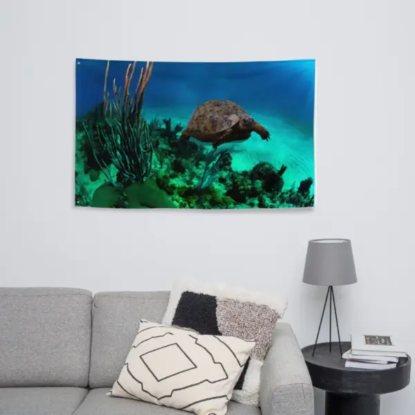 Turtle Artwork Flag Tapestry - Image 7