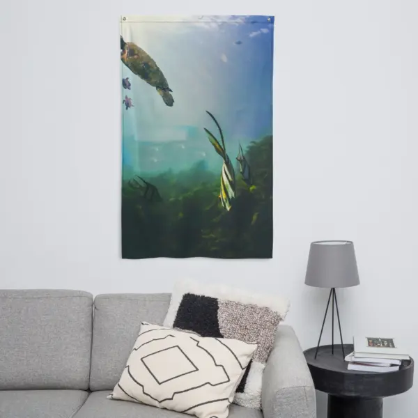 Sea Turtle Painting Flag Tapestry - Image 6