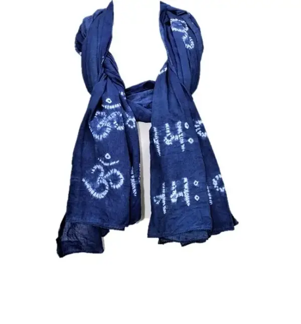 OM Namah Shivay - Omkara Prayer Shawl - Shibori style - Image 2