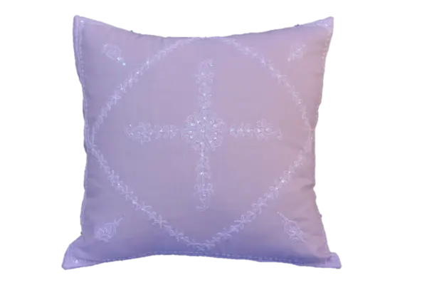 Hand Embroidered Sequins Decorative Lavender throw Pillow