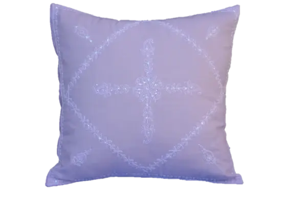 Hand Embroidered Sequins Decorative Lavender throw Pillow - Image 2