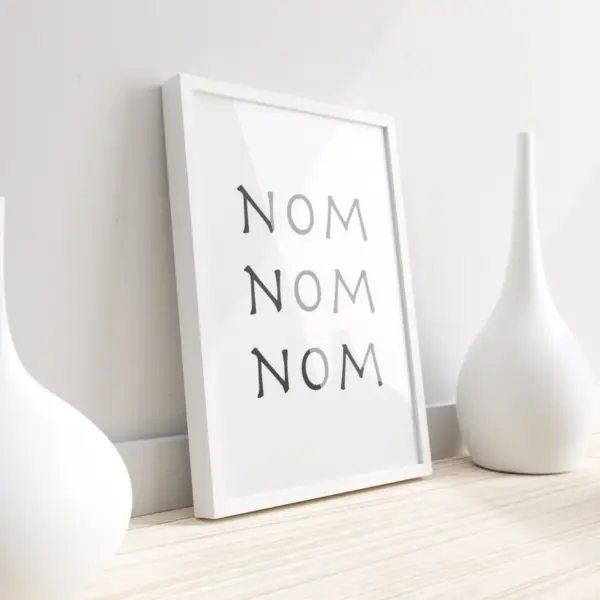 Nom Nom Nom - Kitchen Wall Print, Kitchen Wall Decor, Dining room Wall Art, Text Print - Image 2