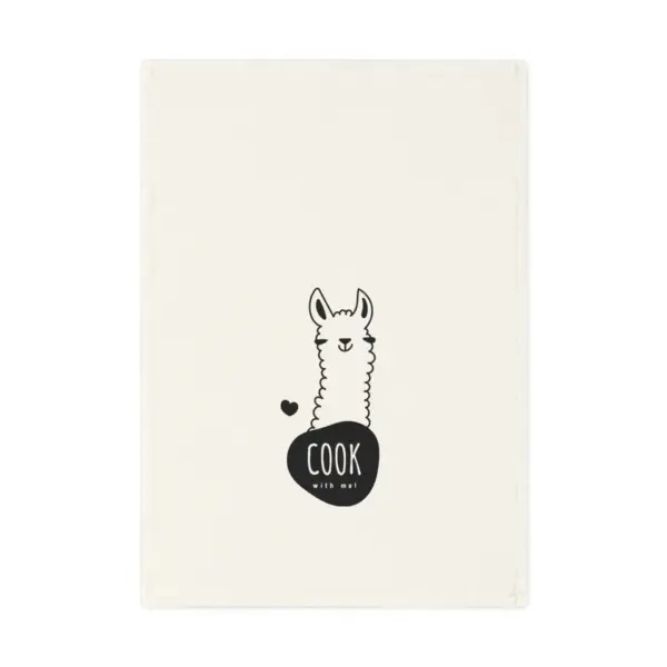 Cook with me! Llama cotton tea towel, 50 x 70 cm, organic cotton, eco friendly llama kitchen towel, towel with llama. - Image 9