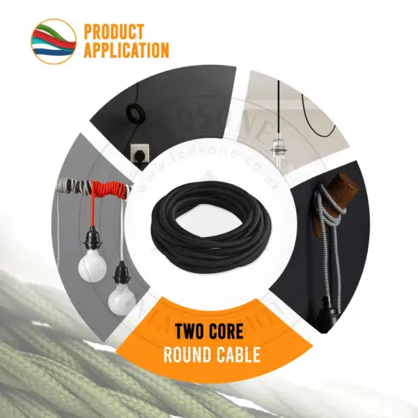 Hemp Rope 2 Core Round Electric Cable ~1212 - Image 6