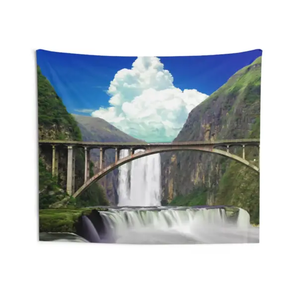 Waterfall over Bridge Tapestry - Image 4