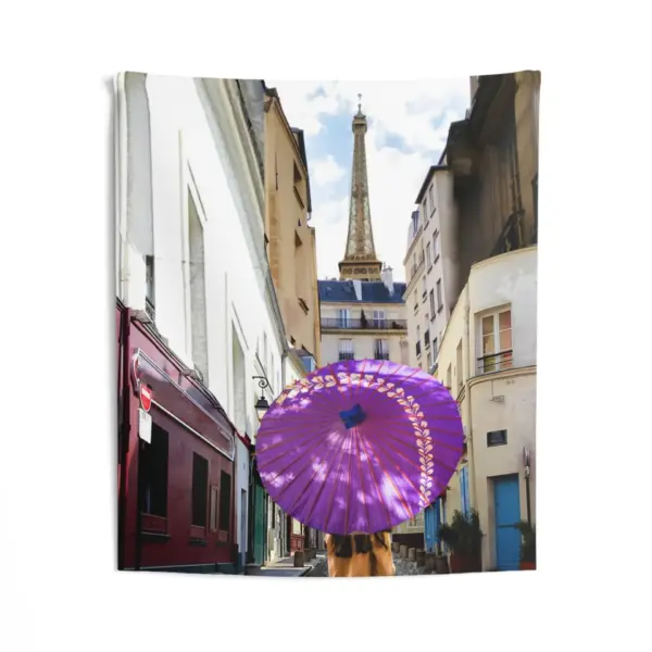 Eiffel Tower Paris street Tapestry - Image 2