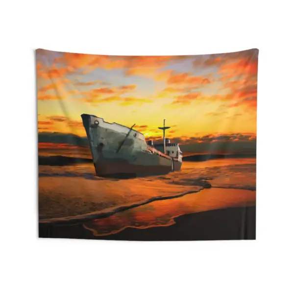 Ship Sunset Tapestry - Image 4