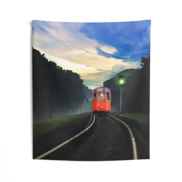 Vinatge train In forest Tapestry - Image 2