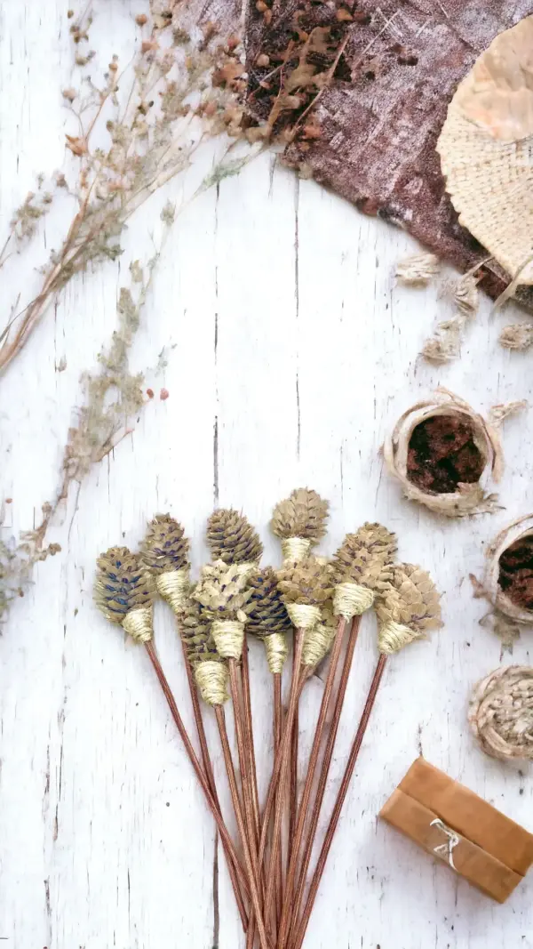 Mini Pine Cone, 9 Rattan Wood Reed Diffusers Replacement Sticks, 16 pk - Image 4