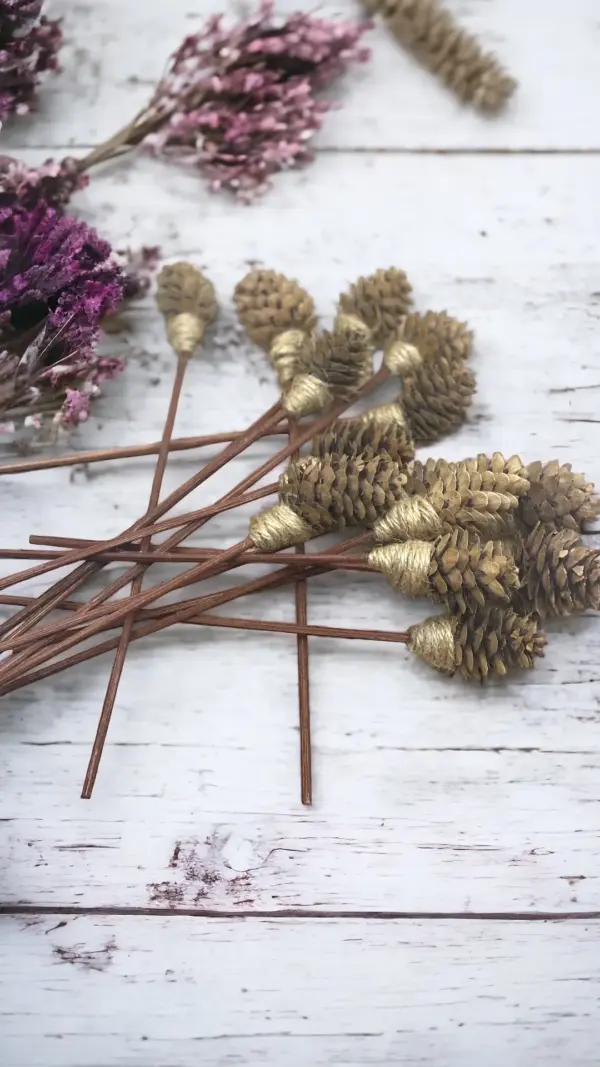 Mini Pine Cone, 9 Rattan Wood Reed Diffusers Replacement Sticks, 16 pk - Image 3